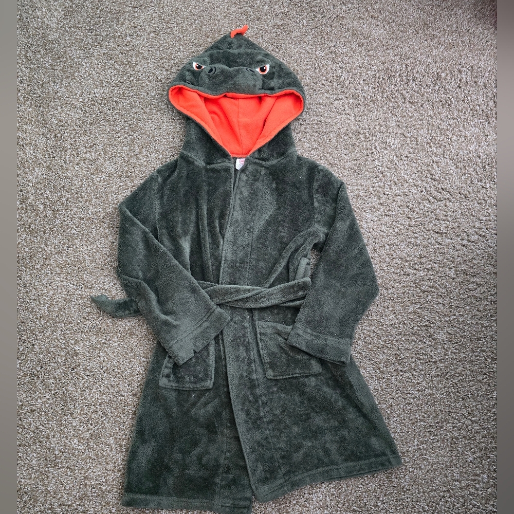 Mainstays Green and Orange Plush Pajama Robe